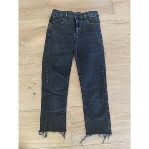 Agolde Jeans Womens Size 23 Black Temple Sophie High Rise Skinny Crop Distressed